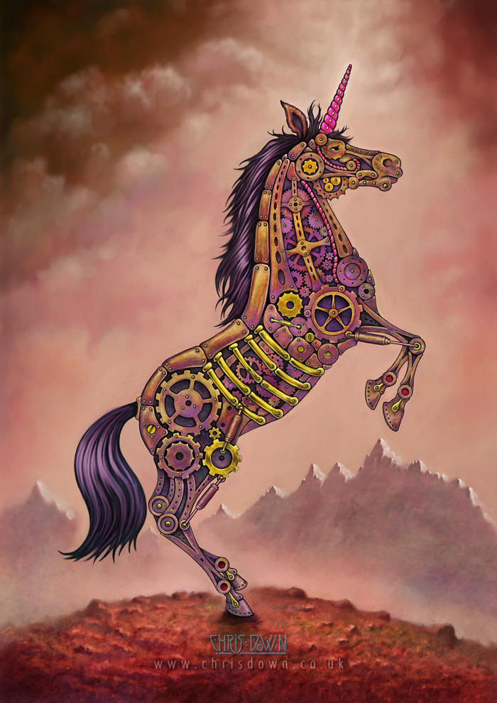 Metalmorphosis a steampunk unicorn
